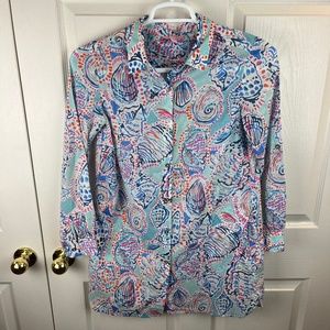 Lilly Pulitzer Jupiter Island Shell Me About It tunic Coverup Size Small